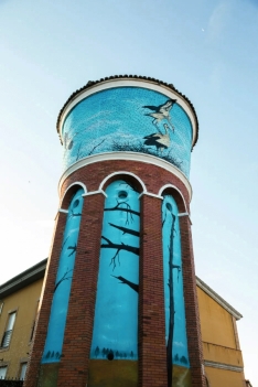 Mural para la antigua torre del agua de Castellanos de Moriscos